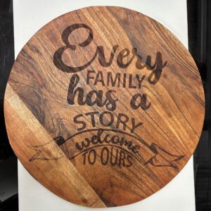 Engraved Acacia Round - Family Story