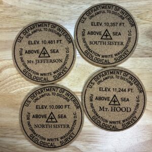USGS benchmark cork coaster